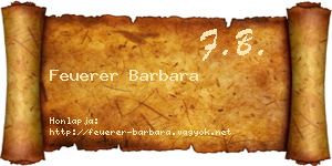 Feuerer Barbara névjegykártya